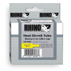 Лента самоклеющаяся Dymo RHINO 18052, 6мм x 1.5м, Чёрное на Жёлтом