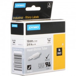 Лента самоклеющаяся Dymo RHINO 18057, 19мм x 1.5м, Чёрное на Белом