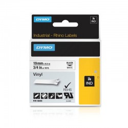 Лента самоклеющаяся Dymo RHINO 18445 19мм x 5.5м, Чёрное на Белом