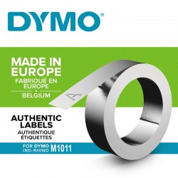 Banda neadeziva metalica Dymo RHINO 32500, 12mm x 6.4m, Inox
