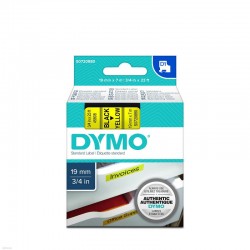 Лента самоклеющаяся Dymo D1 S0720880, 19мм x 7м, Чёрное на Жёлтом