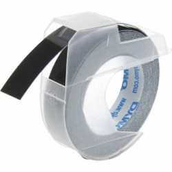 Лента самоклеющаяся Dymo S0898130, 9мм x 3м, Белое на Чёрном