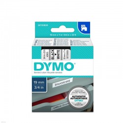 Лента самоклеющаяся Dymo D1 S0720830, 19мм x 7м, Чёрное на Белом