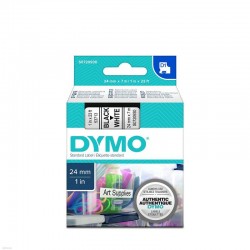 Лента самоклеющаяся Dymo D1 S0720930, 24мм x 7м, Чёрное на Белом