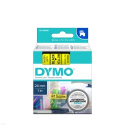 Лента самоклеющаяся Dymo D1 S0720980, 24мм x 7м, Чёрное на Жёлтом